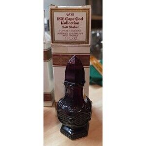 AVON 1876 Cape Cod Collection Ruby Salt Shaker W/ Topaze Cologne In Box